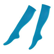 Turquoise blue over knee pop socks